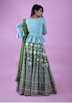  Ferozi Lakhnavi Crop Top & Gown