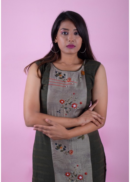  Green Cotton Kurti